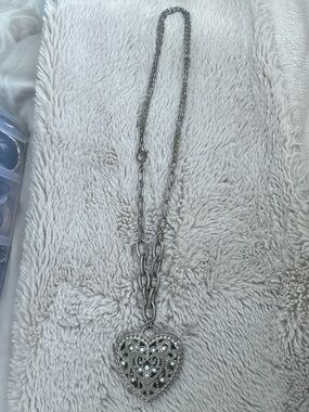 Silver Heart Pendant Necklace - Women Jewelry